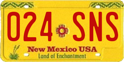NM license plate 024SNS