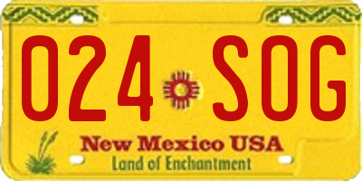 NM license plate 024SOG