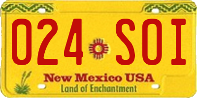 NM license plate 024SOI