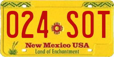 NM license plate 024SOT