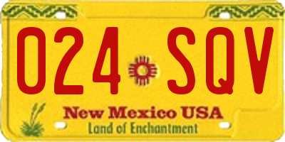 NM license plate 024SQV