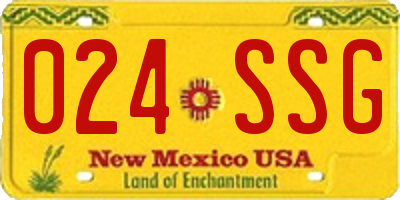 NM license plate 024SSG