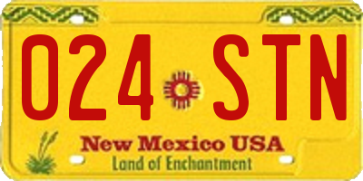 NM license plate 024STN