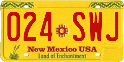 NM license plate 024SWJ