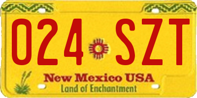 NM license plate 024SZT