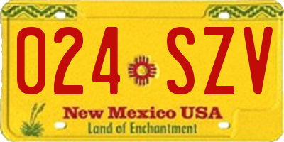 NM license plate 024SZV