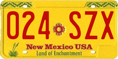 NM license plate 024SZX