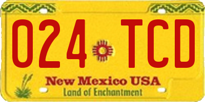 NM license plate 024TCD