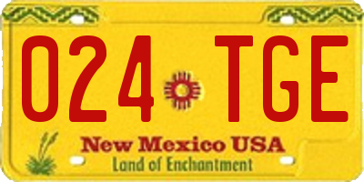NM license plate 024TGE