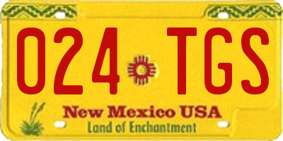 NM license plate 024TGS