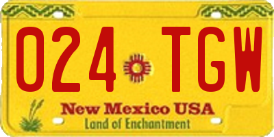 NM license plate 024TGW