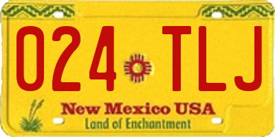 NM license plate 024TLJ