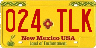 NM license plate 024TLK