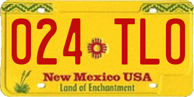 NM license plate 024TLO