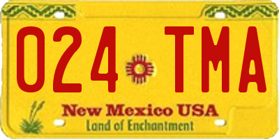 NM license plate 024TMA
