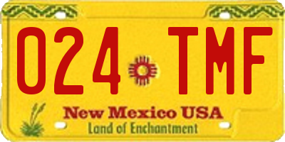 NM license plate 024TMF