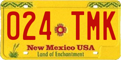 NM license plate 024TMK