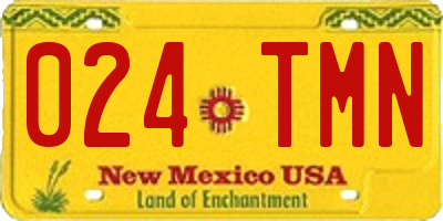 NM license plate 024TMN