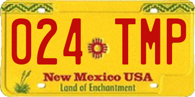 NM license plate 024TMP
