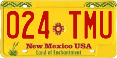 NM license plate 024TMU
