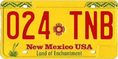 NM license plate 024TNB