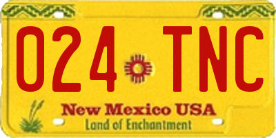 NM license plate 024TNC