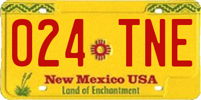NM license plate 024TNE