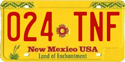 NM license plate 024TNF
