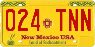 NM license plate 024TNN