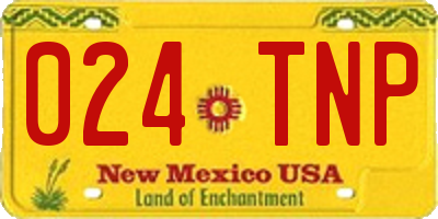 NM license plate 024TNP