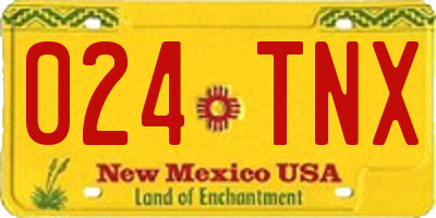 NM license plate 024TNX