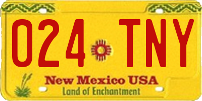 NM license plate 024TNY