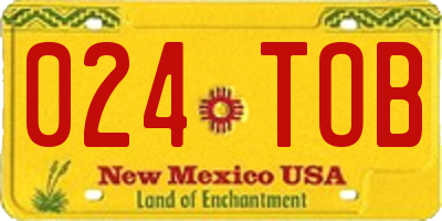 NM license plate 024TOB