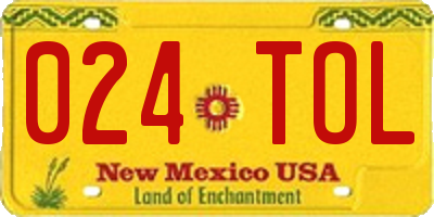 NM license plate 024TOL