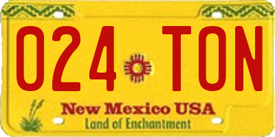 NM license plate 024TON