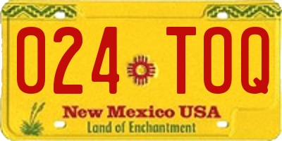 NM license plate 024TOQ