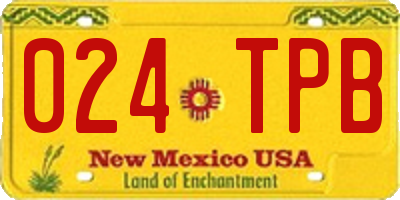 NM license plate 024TPB