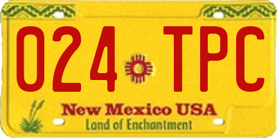 NM license plate 024TPC