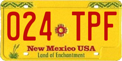 NM license plate 024TPF