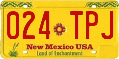 NM license plate 024TPJ