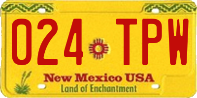 NM license plate 024TPW