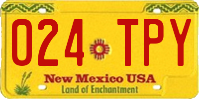 NM license plate 024TPY