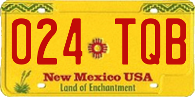 NM license plate 024TQB