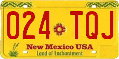 NM license plate 024TQJ
