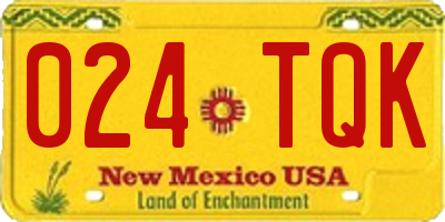NM license plate 024TQK