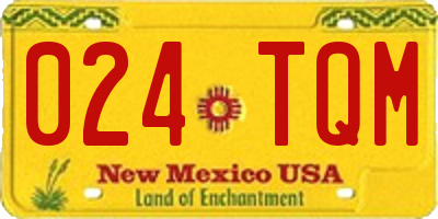 NM license plate 024TQM