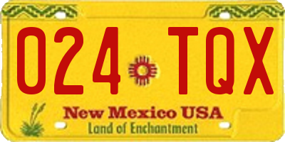 NM license plate 024TQX
