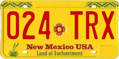 NM license plate 024TRX