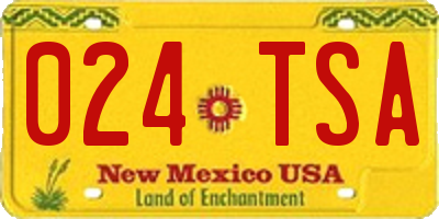 NM license plate 024TSA