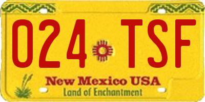 NM license plate 024TSF